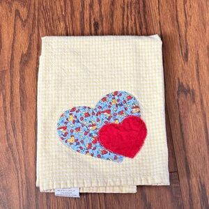 Vintage Dunroven House Yellow and Red Heart Kitchen Towel